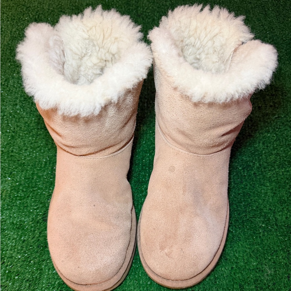 UGG Classic Mini Twist Chestnut Suede Fur Boots Womens Size 6 - Picture 3 of 11